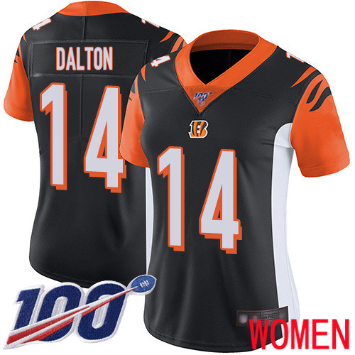 Cincinnati Bengals Limited Black Women Andy Dalton Home Jersey NFL Footballl #14 100th Season Vapor Untouchable->cincinnati bengals->NFL Jersey